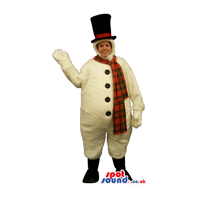 Snowman Christmas Adult Size Costume Or Mascot With A Big Belly