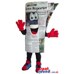 Cute Newspaper Plush Mascot With Red Gloves And Shoes - Custom