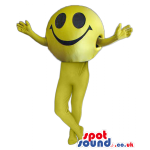 Customizable Cool All Yellow Smiley Icon Tall Mascot - Custom