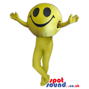 Customizable Cool All Yellow Smiley Icon Tall Mascot - Custom
