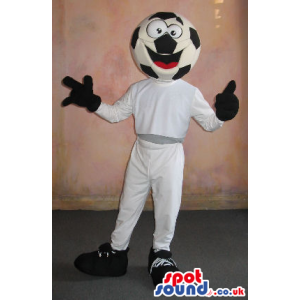 Customizable Plush Mascot With A Soccer Ball Funny Face -