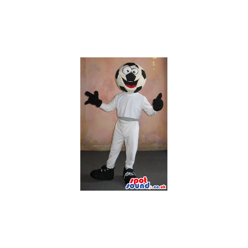 Customizable Plush Mascot With A Soccer Ball Funny Face -