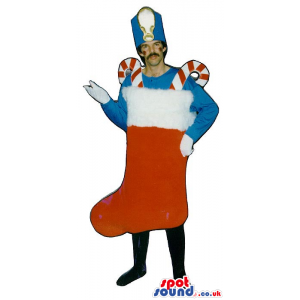 Full Christmas Stocking Adult Size Costume Or Mascot - Custom