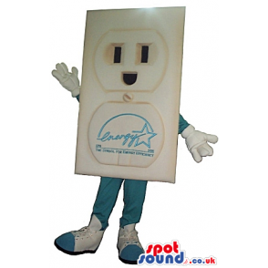 Customizable Household Socket Mascot With A Face And Logo -