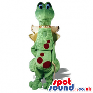 Customizable Dragon Mascot With Red Dots And Wings - Custom