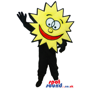 Customizable Yellow Mascot With A Promotional Star Funny Face -