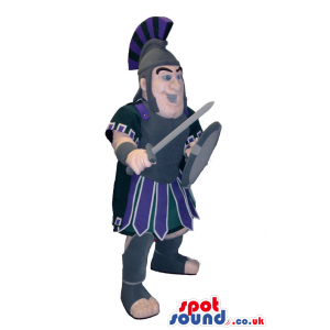 Character Mascot Wearing Ancient Roman Soldier Armor And A