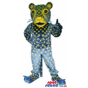 Amazing Fantasy Tiger Plush Mascot With Dots And A Pattern Face