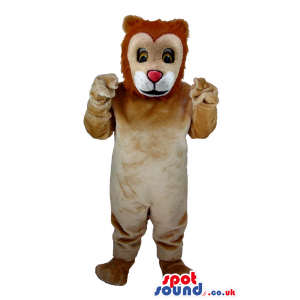 Customizable Beige Lion Plush Mascot With Brown Hair - Custom