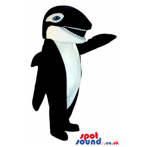 Customizable Orca Whale Plush Mascot With Blue Eyes - Custom