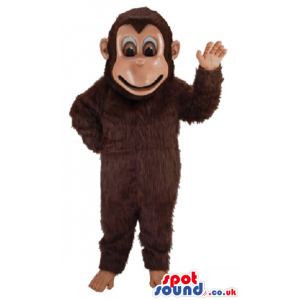 Customizable All Brown Hairy Monkey Plush Mascot With Brown