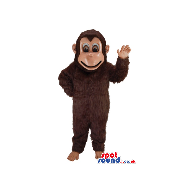 Customizable All Brown Hairy Monkey Plush Mascot With Brown