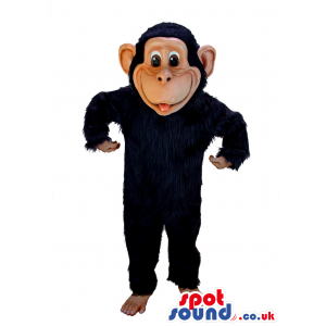 Customizable All Plain Black Hairy Monkey Plush Mascot - Custom