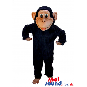 Customizable All Plain Black Hairy Monkey Plush Mascot - Custom