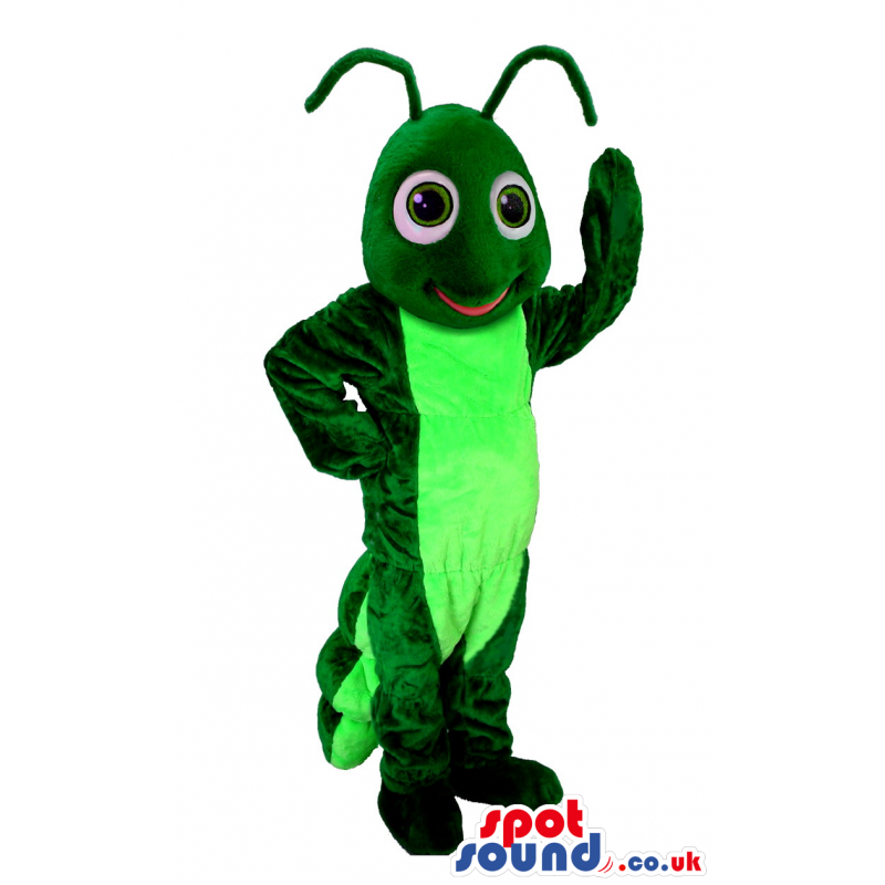 Customizable Flashy Green Bug Plush Mascot With Big Eyes -