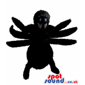 Black Widow Spider Plush Mascot With Eight Hairy Legs - Custom