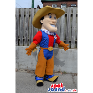 Human Character Mascot Wearing Sheriff Garments And A Hat -