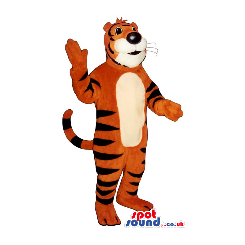 Customizable Big Tiger Plush Mascot With A White Face And Belly