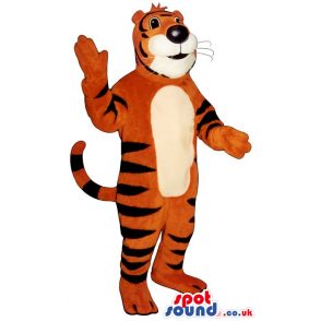 Customizable Big Tiger Plush Mascot With A White Face And Belly