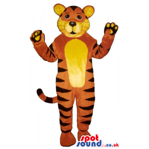 Customizable Tiger Plush Mascot With A Yellow Belly - Custom