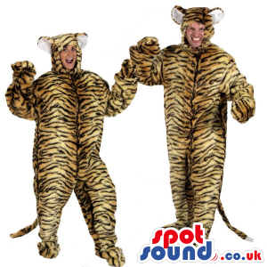 Two Brown Pattern Panther Plush Adult Size Costumes Or Mascots
