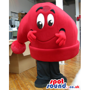 Big Red Sleeping Hat Plush Mascot With A Cute Face - Custom