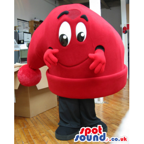 Big Red Sleeping Hat Plush Mascot With A Cute Face - Custom