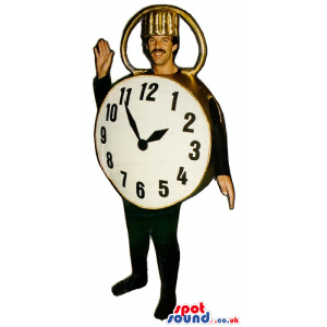 Big Golden Pocket Clock Adult Size Costume Or Mascot - Custom