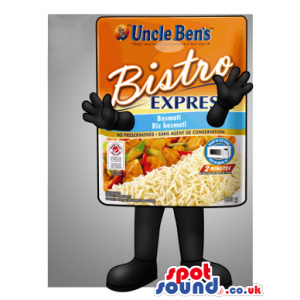 Customizable Big Rice Bag Mascot With Brand Name And No Face -