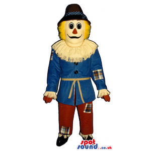 Funny Countryside Scarecrow Mascot With A Hat And A Collar -