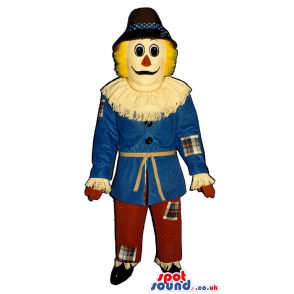 Funny Countryside Scarecrow Mascot With A Hat And A Collar -