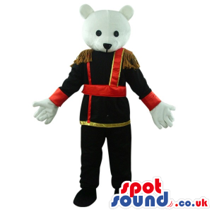 White Big Bear Plush Mascot Wearing Elegant Prince Clothes -