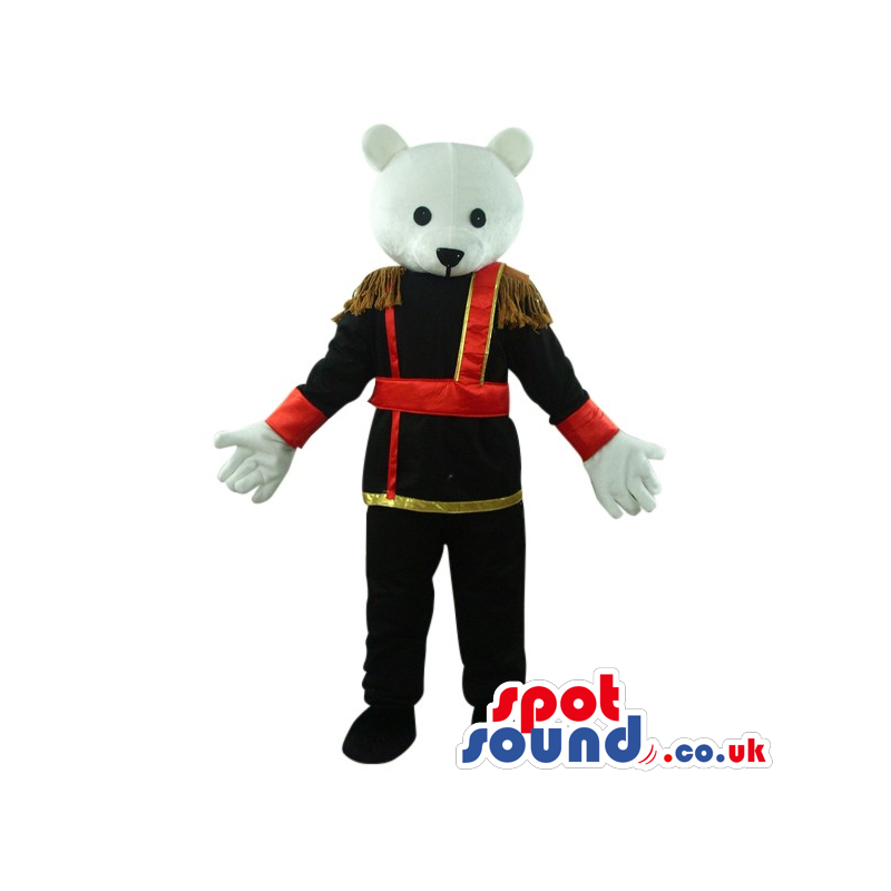 White Big Bear Plush Mascot Wearing Elegant Prince Clothes -