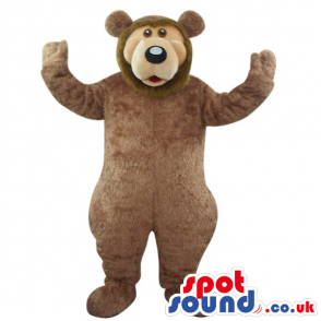 Big Brown Bear Forest Animal Plush Mascot With A Beige Face -