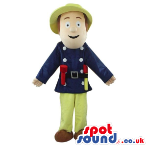 Cartoon Character Mascot Wearing Classic Fireman Garments -