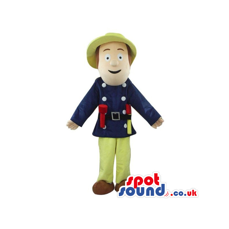 Cartoon Character Mascot Wearing Classic Fireman Garments -