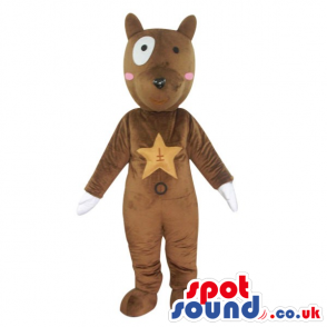 Fantasy Brown Dog Plush Mascot With A Star On Its Chest -