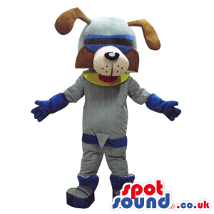 Fantasy Brown Dog Plush Mascot Wearing A Space Suit. - Custom