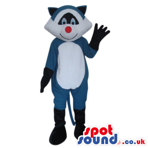 Raccoon Animal Plush Mascot With A White Belly And Red Nose -