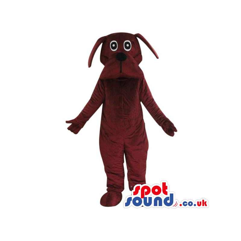Cute All Brown Dog Pet Plush Mascot With Crazy Eyes - Custom