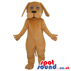 Cute Light Brown Dog Pet Plush Mascot With Crazy Eyes - Custom