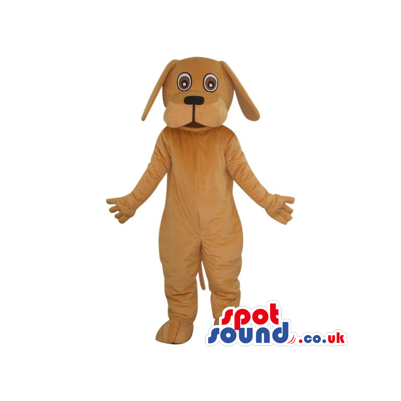 Cute Light Brown Dog Pet Plush Mascot With Crazy Eyes - Custom