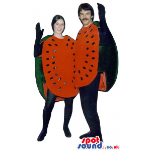 Two Sliced Watermelons Fruit Plush Adult Size Costumes Or