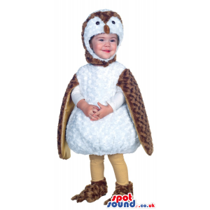 Cute Brown And White Owl Bird Baby Size Plush Costume - Custom