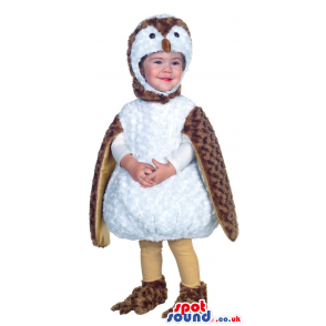 Cute Brown And White Owl Bird Baby Size Plush Costume - Custom