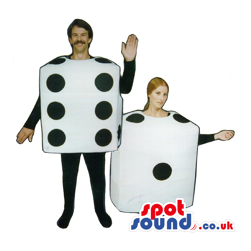 White And Black Game Dice Adult Size Costume Couple - Custom