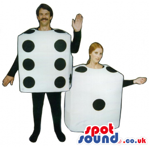 White And Black Game Dice Adult Size Costume Couple - Custom