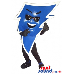 Blue Thunder Strike Customizable Mascot Wearing Sunglasses -