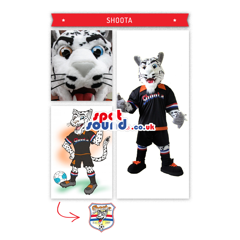 White Tiger Plush Mascot With Football Team Clothes - Custom