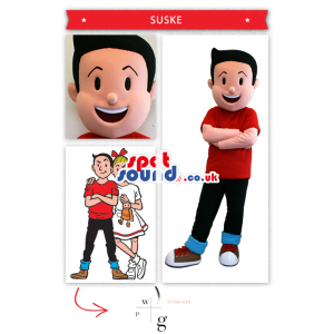 Cartoon Boy Character With Red T-Shirt And Jeans - Custom
